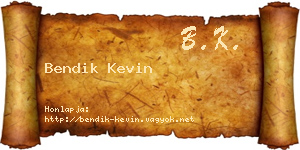 Bendik Kevin névjegykártya